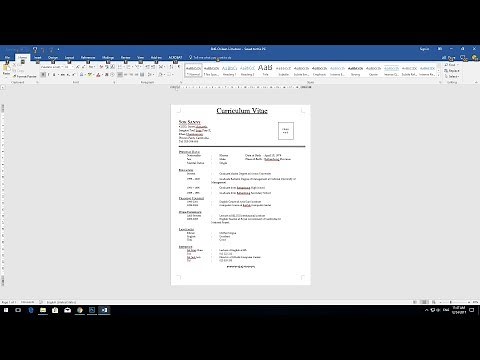 How to Write Best CV in Microsoft Word 2016