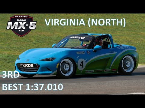 iRacing | 26 S1 Wk1 | MX-5 Cup | Virginia International (North) | 3rd - Best Lap 1:37.010