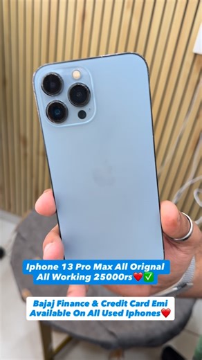 @iholic_89 on Instagram: "Iphone 13 Pro Max 128Gb Blue All Working Camera 3x And 0.1X Not Working 25000rs❤️✅🤝 #usediphone #viral #iphone #used"