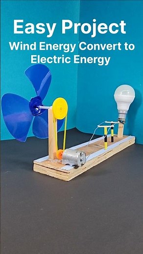 Easy Project 💡Wind Energy Convert to Electric Energy #diy #shorts #windenergy