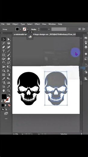 How to Vector #tracing a Skull in Adobe #illustrator | Beginner to Pro #tutorial #art #shorts
