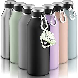 SIPX™ 32 oz Stainless Steel Insulated Water Bottle with Leakproof Lid & Carry Hook – Triple Insulated – Cold 24 Hours/Hot 12 Hours – Perfect for Gym, Work, Sports, Travel – Black