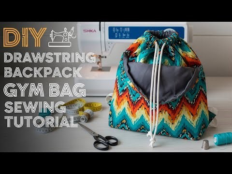 DIY Drawstring Backpack Gym Bag Sewing Tutorial