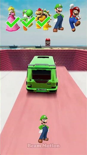 Mario Cars Jump Challenge - BeamNG.Drive #shorts #mario #SuperMarioGalaxyMovie