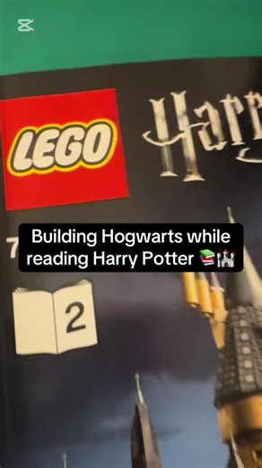 Just finished the second Harry Potter book while building Hogwarts 📚🏰 Should I start book 3? 🔥😉 #harrypotter #lego #hogwarts #legobuild #booktok
