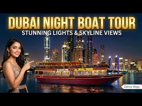 Dubai Night Boat Tour | Stunning Lights & Skyline Views | Zahoo Vlogs