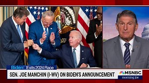 5.2K views · 189 reactions | "He made the right decision for himself, for his family, but most importantly for our country. He has a chance now to spend 100% of his time trying to get peace in the Middle East... It could be unbelievable, his legacy." — Senator Joe Manchin III on Joe Biden's presidency | Morning Joe | Facebook
