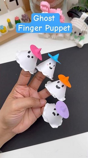 Try this Easy Halloween Ghost Finger Puppet Craft from Paper #craft #shorts #fun #halloween #ghost