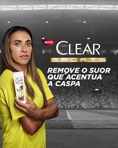 NOVO Clear Sports em parceria com Marta! Limpeza hidratante que remove o suor que acentua a caspa sem ressecar o couro cabeludo. | CLEAR