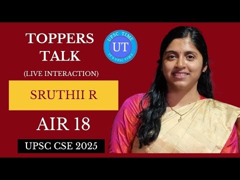 UPSC Topper Sruthii R (AIR 18) Live Interaction l Toppers Talk l UPSC TIME