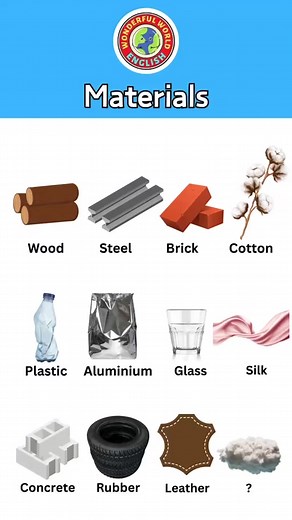 Materials Vocabulary #English #EnglishLearning #ESL #LearnEnglish #EnglishLesson #英文 #تعلم_الإنجليزية #AprenderInglês #ImparareInglese #Anglais #ИзучениеАнглийского #İngilizceÖğren #영어학습 #เรียนภาษาอังกฤษ #EnglischLernen #Inglés #英文课 #الإنجليزية_للمبتدئين #EnglishVocabulary #material #SpeakingEnglish #ESLTeacher #EnglishPractice #IELTS #wonderfulworldenglish #mateials #building #EnglishConversation #DailyEnglish #EnglishOnline #onlineclass #vocabulary #vocabulario #vocabularioingles #vocab