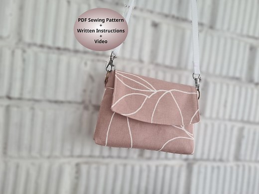 Compact Classic Shoulder Purse Sewing Pattern | DIY Crossbody Bag With Pockets - Etsy