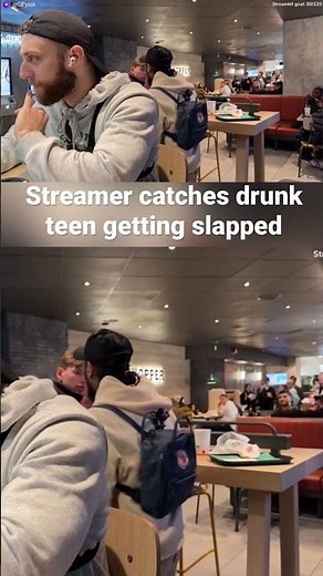 Streamer catches drunk teen getting slapped