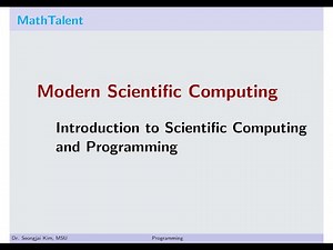 MathTalent Programming Introduction to Scientific Computing and Programming