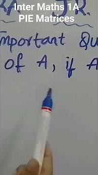 Inter Maths 1A IPE Matrices V.V IMP Questions for Board exam