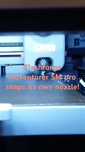 Adventurer 5M pro drives nozzle into bed and snaps it