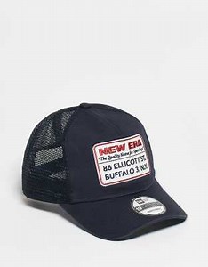 New Era patch logo trucker cap in black | ASOS