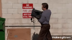 Guy throws computer in the trash on Make a GIF
