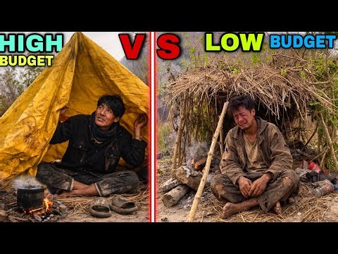 High Budget vs Low Budget Overnight Survival Challenge ! Overnight Camping Challenge !