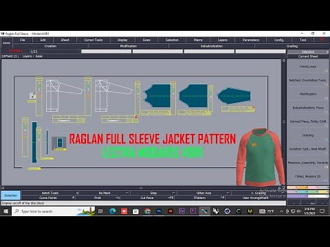 Lectra Modaris Raglan Full Sleeve | Lectra V8R1 Tutorial | How to Make Raglan Pattern | Lectra V8R1