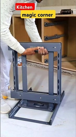 Kitchen Magic corner full fitting process #woodworking #furniture #shortvideo