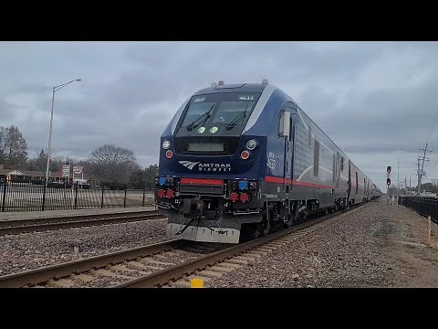 110 mph Amtrak trains at Braidwood, IL 1/1/2024