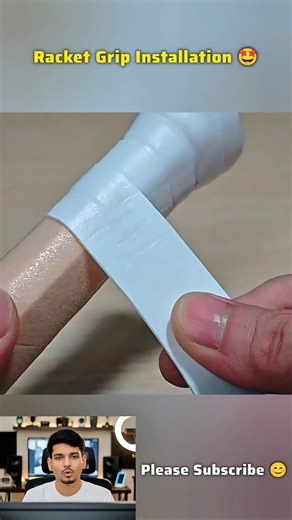 Racket Grip Installation 🤩 #badminton #badmintonlovers #racket #grip #yonex #shorts