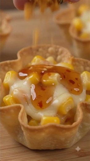 Easy and cheesy corn cups for a quick snack #recipe