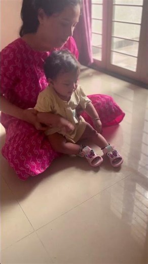 Little steps, big milestone ❤️ Grantha’s first time wearing footwear 👣✨