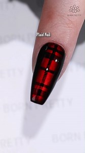 122K views · 1.4K reactions | What's hidden in the cat eye? Using #bornpretty 6 Colors Retro Cat Magnetic Gel: 02 (59841) Nail Stamping Plate FASHION-N06 (58937-6) 6 Colors Amber Glow Jelly Gel: 02 (59969) Super Top Coat (58775) Tap the bio or visit bornpretty.com and search the product id to find more colors 殺 #nailart #nailsdesign #gelnails #naillover #plaidnails #rednails #winternails #allshinonme | Bornpretty | Facebook