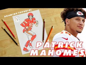 How to draw a PATRICK MAHOMES / How to draw a FOOTBALL PLAYER / Kansas City Chiefs drawings