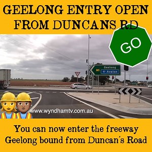 FREEWAY ENTRANCE OPEN | WERRIBEE STH For those that didn't already know, you can now travel onto the freeway Geelong bound from Duncans Road. We bring you news and information daily, not weekly www.wyndhamtv.com.au | Wyndham TV