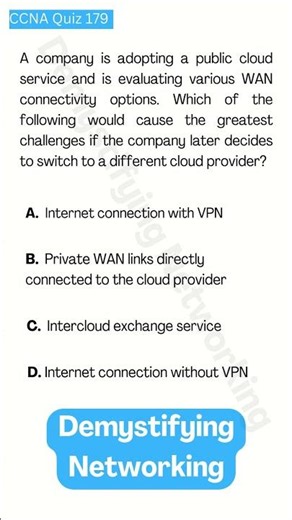 CCNA Quiz 179: Cloud WAN connection 1 #demystifyingnetworking