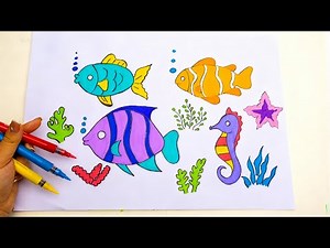 Animated Fish Drawing | A Cute Fish Swimming on Paper | Fairy Pen Art