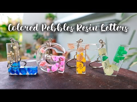 Resin keychain letter | Colored Stone Resin letter keychain tutorial | Epoxy Resin for Beginners