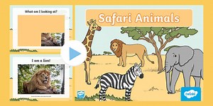 Safari Animals 'What's behind the Binoculars?' PowerPoint Game