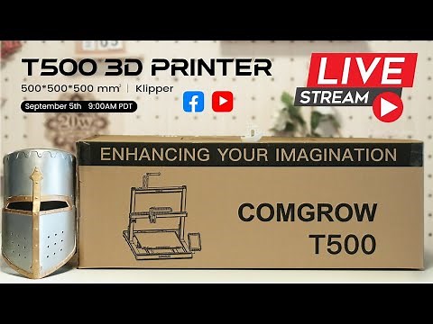 NEW RELEASE - Comgrow T500 3D Printer: 500*500*500mm | 7'' Klipper Screen | 200mm/s Printing Speed