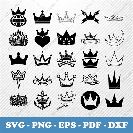 3 Point Crown SVG Bundle, 40 Royal Crown Silhouette Designs, King Tiara Clipart for Cricut, Queen Diadem PNG, Prince Crown Vector, Royal Svg - Etsy