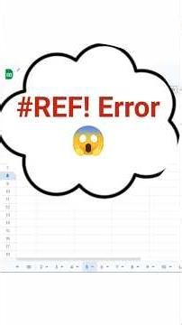 #REF Error in Google Sheets 😱 #shorts