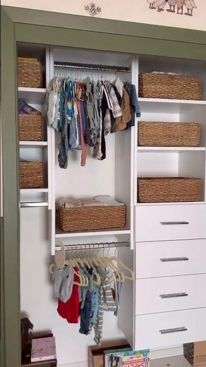Aesthetic closet organization for baby boy 🧸✨