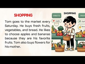 English Reading Practice for Beginners A1| Graded Reader| Level 1 | Shopping