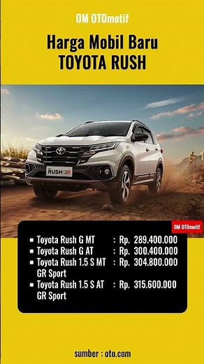 Harga Mobil Toyota Rush 2026 ⁉️ SUV 7-Seater Terlaris Mulai Rp 289 Jutaan!