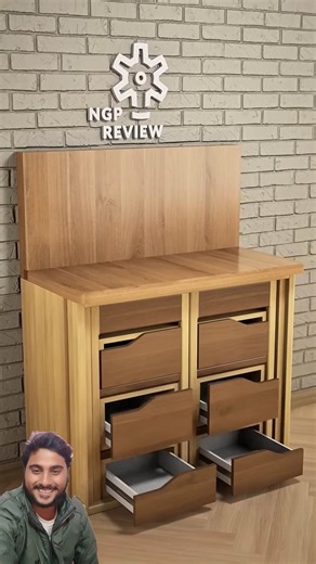 DIY Compact Table Concept. Slide-Out Dining Setup for Two #diytable #youtubeshorts #youtubevloggers