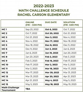 Rachel Carson Math Challenge