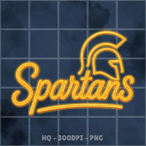 Spartans Neon Logo: Yellow Spartan Helmet, Sports Team PNG (digital Download) - Etsy UK