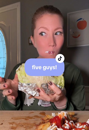 dare I say lettuce wrapped is best? #fiveguys #mukbang #eating #eatingasmr #foodie