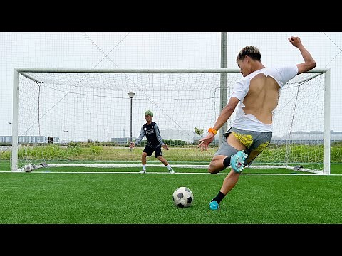 How long can you play soccer with your back naked without your partner finding out? [Prank]