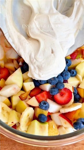 Ensalada de Frutas Proteica #recetasfaciles #receta #ensaladadefrutas #fruitsalad #frutas #proteina