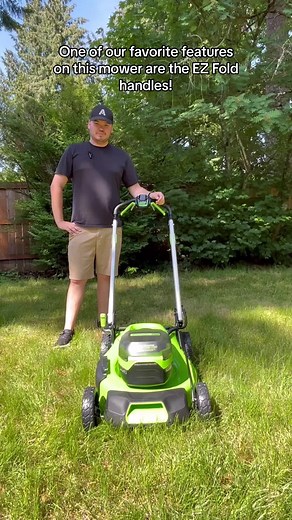 EZ Fold Handles for Compact Lawn Mower Storage