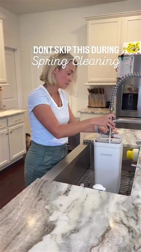 IMO wall cleaning is one of the most overlooked parts of spring cleaning! With kids & dogs, our walls are constantly getting fingerprints, scuffs, and slobber marks. For a deep clean, I like washing walls with a flat mop or spin mop using warm water and a tiny drop of dish soap. ***This works best on walls with some shine like satin or eggshell paint since they can handle more moisture.*** If your walls have flat paint, it’s better to stick to gentle spot cleaning so you don’t damage the finish.